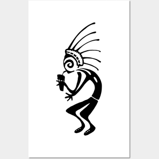 Kokopelli drink tonic white Posters and Art